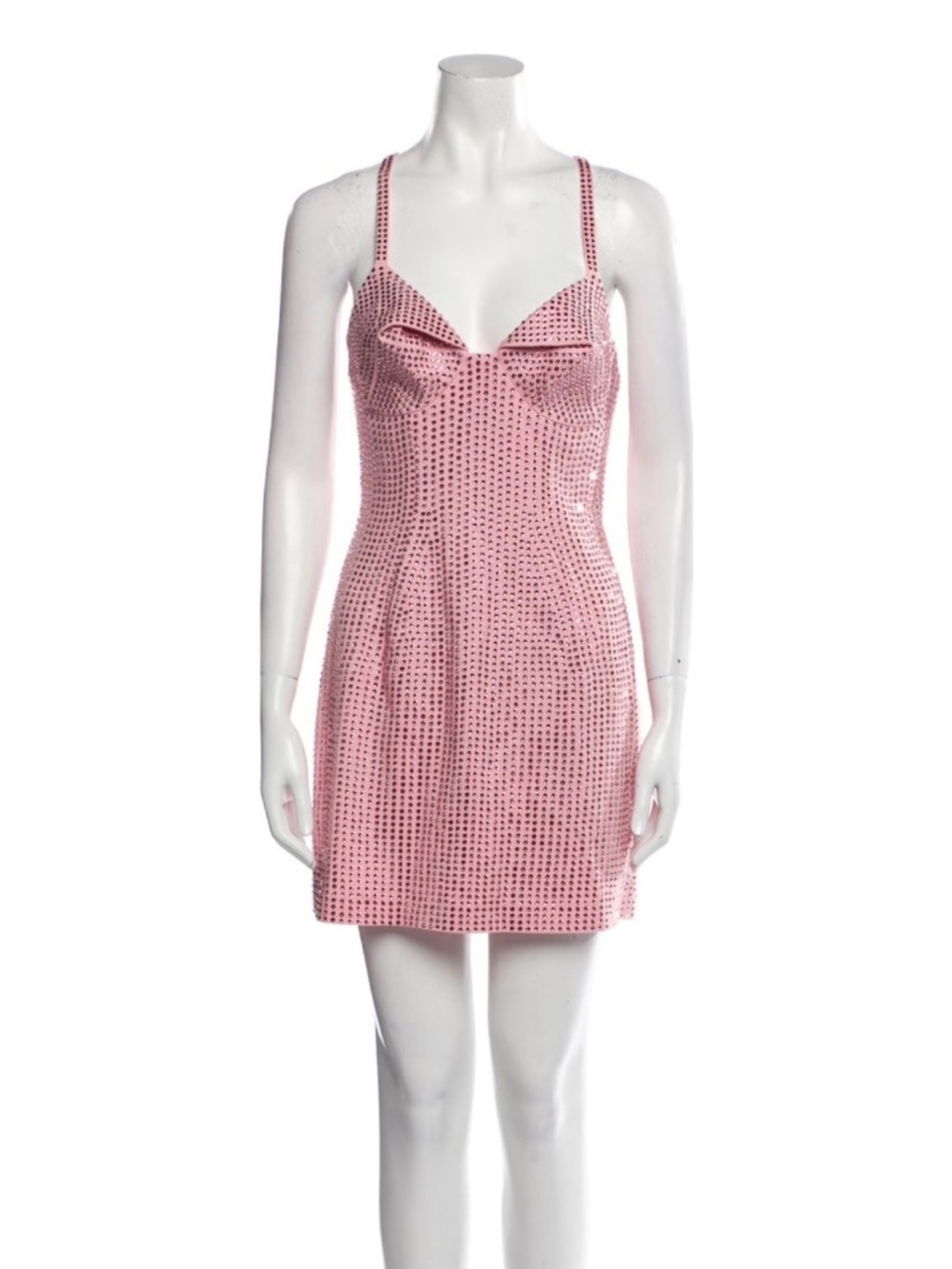 AREA Crystal Embellished Mini Dress
